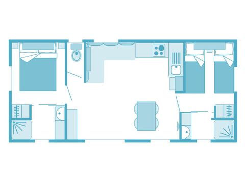 MOBILHOME 4 personas - Ciela Confort Luxe 2 dormitorios - 2 baños