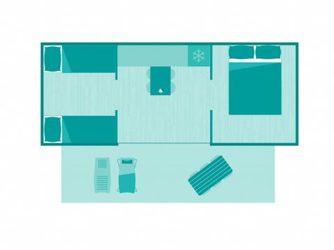 TIENDA DE LONA Y MADERA 4 personas - Tienda de campaña Ciela Coco Sweet 2 dormitorios