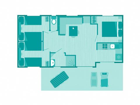 CASA MOBILE 6 persone - Ciela Famiglia 3 camere da letto