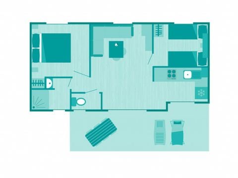 CASA MOBILE 4 persone - Ciela Family 2 camere da letto