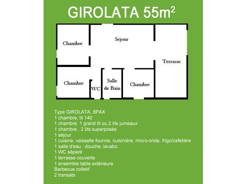 CHALET 8 personen - Girolata (Aankomst zondag)