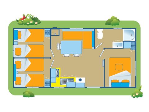 Mobilheim 4 personen - Happy Premium mit Meerblick - Hillside