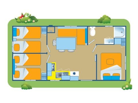 Stacaravan 4 personen - Happy Premium met uitzicht op zee - Heuvel