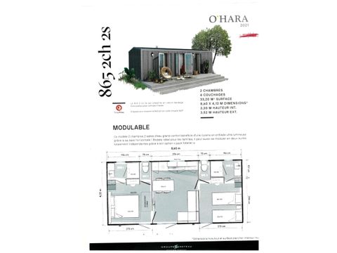 CASA MOBILE 4 persone -  Key West - 2 camere da letto - 2 bagni + TV + Spa