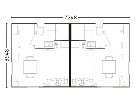 MOBILE HOME 4 people - Bilbao Double 2 bedrooms - 2 bathrooms - 2 kitchens - 2 TVs