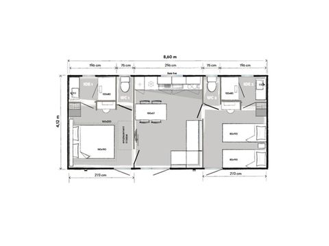 Mobile home 4 persons - Cottage Premium 33m² - Air-conditioned 4 pers