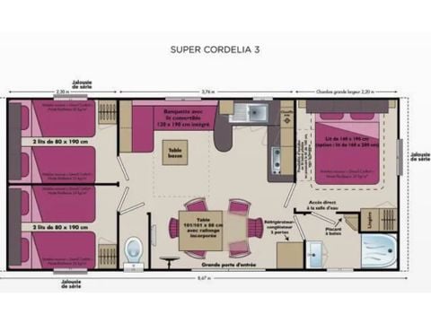 CASA MOBILE 7 persone - Famiglia Plus 32m² - aria condizionata 6/7 pers.