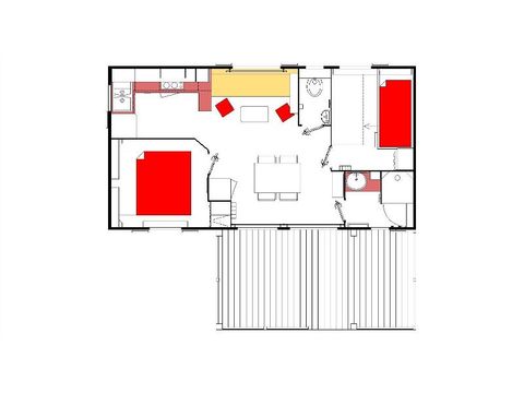 Mobile home 5 persons - Cabane du Jura 35 m² - air-conditioned 5 people