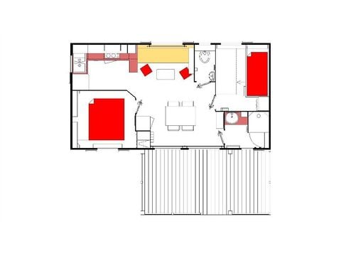 Stacaravan 5 personen - Cabane du Jura 35 m² - airconditioning 5 personen