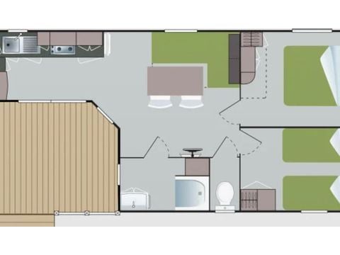 Mobilheim 6 Personen - Soléo 30m² - klimatisiert 5/6 pers.
