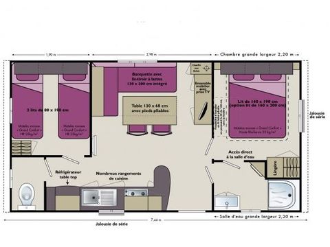 Mobile home 5 persons - Cottage 28m² 4/5 pers