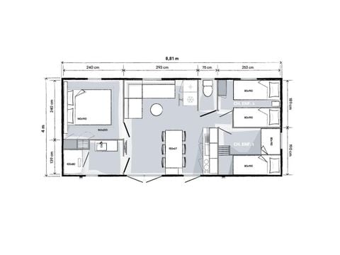 Mobilhome 6 personnes - Family Premium - 35m² - Climatisé