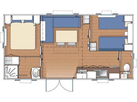 Mobile home 5 persons - Cottage Eco 28m² 4/5 pers
