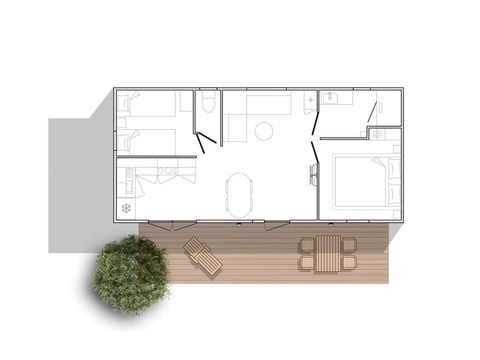 BUNGALOW 4 personnes - Mobil home Ciela Privilège - 2 chambres - barbecue