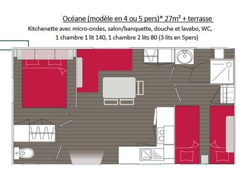 Stacaravan 4 personen - OCEAAN 27 m²
