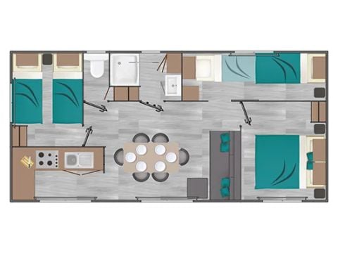 MOBILHOME 8 personnes - 4/8 pers climatisé