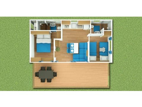 Mobilheim 6 Personen - Lanterna Home 4/6 Personen (4 Erwachsene + 2 Kinder) Klimatisiert + TV