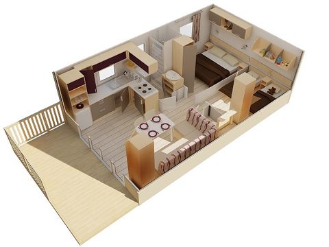 MOBILHOME 4 personas - Confort mobil-home 27m² 2 habitaciones (2015) 4 pers