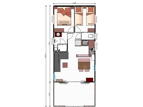 TIENDA DE LONA Y MADERA 5 personas - Lodge Premium 32m² 2 hab (2024) 4/5 pers