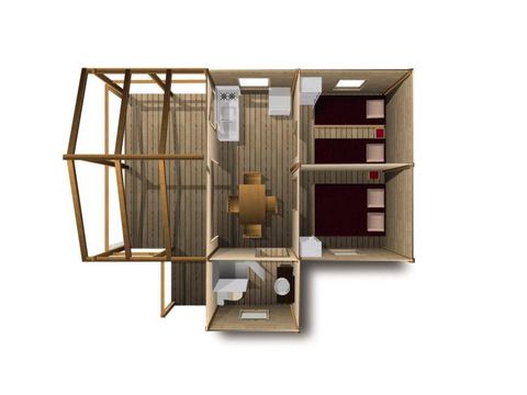 CANVAS AND WOOD TENT 5 people - PILOTIS CABIN