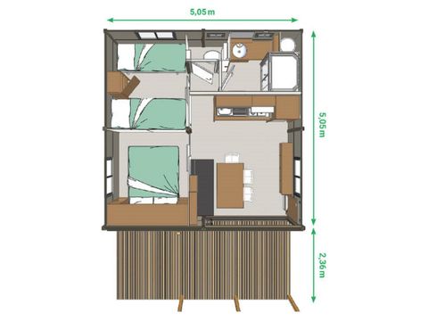 Chalet 5 persone - BAMBU - 2 camere - Da letto - 4/5 persone