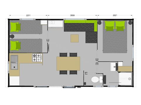 Casa mobile 4 persone - Bahia 27 m² - 2 camere - Da letto - FORMULA - ALBERGHIERA