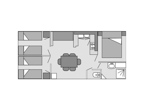Casa mobile 6 persone - Tamaris 30 m² - 3 camere - Da letto - FORMULA - ALBERGHIERA