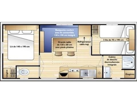 MOBILHOME 4 personnes - Mobil-home ECO Dimanche - 2 chambres - 34m² terrasse comprise 4 pers.