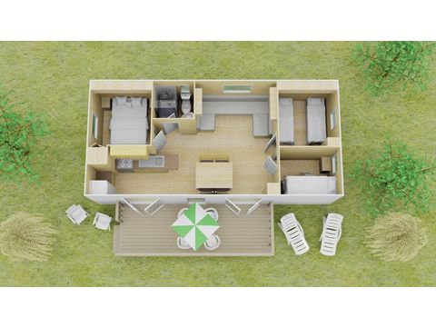MOBILHOME 6 personas - Confort | 3 Dormitorios | 6 Pers | Terraza elevada