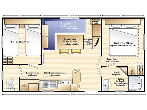 Stacaravan 4 personen - Comfort