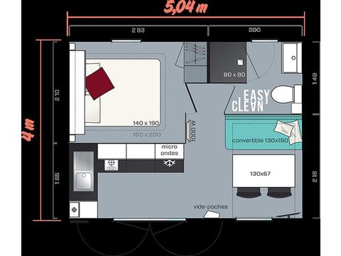 MOBILE HOME 2 people - Comfort (1 bedroom)