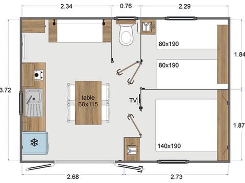 Mobilheim 4 personen - Hütte