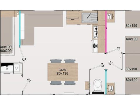 Mobile home 6 persons - Premium - 3 bedrooms