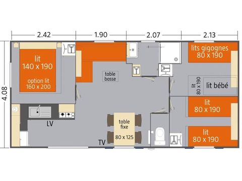 MOBILHOME 6 personas - FAMILIA