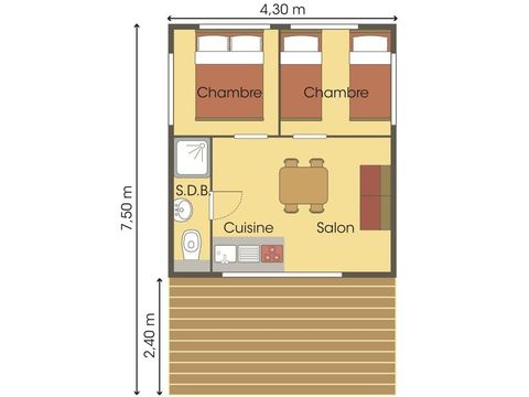 TENTE TOILE ET BOIS 4 personnes - CABANE LODGE