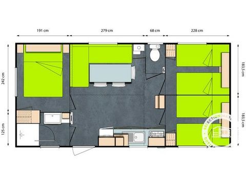 CASA MOBILE 6 persone - Goelette 4 Camere 6 Persone + TV