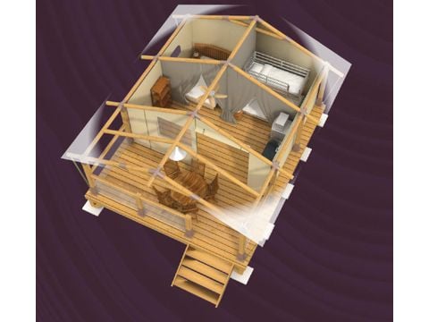 TENTE TOILE ET BOIS 5 personnes - Tente Lodge BALI