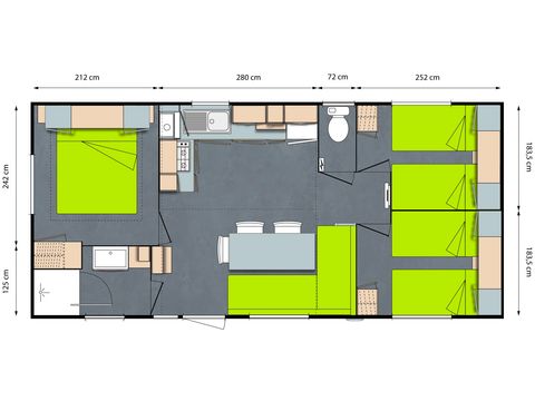 Casa mobile 6 persone - Ciela Confort - 3 camere - Da letto