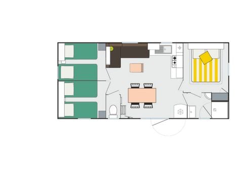 Casa mobile 6 persone - Ciela Privilège - 3 camere - Da letto - Barbecue