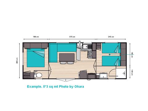 MOBILHOME 4 personas - Confort Plus 28m² / 2 habitaciones / aire acondicionado