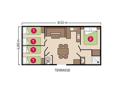 MOBILHOME 6 personas - Eco Familia 6 personas