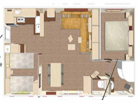 MOBILHEIM 4 Personen - MH Standard Grand Confort 36m² - 2 Schlafzimmer