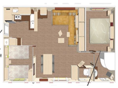 Mobilheim 4 Personen - MH Standard Grand Confort 36m² - 2 Schlafzimmer