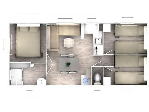 MOBILHOME 8 personnes - 3 chambres 6/8 places