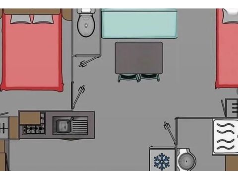 CASA MOBILE 3 persone - COMFORT Casa mobile 1bed. VANILLA (2016) 22m² + Terrazza semicoperta 2/3 pers.