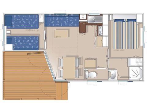 CASA MOBILE 4 persone - Casa mobile Moorea (D) - 2 camere - 28m² 4 pers.