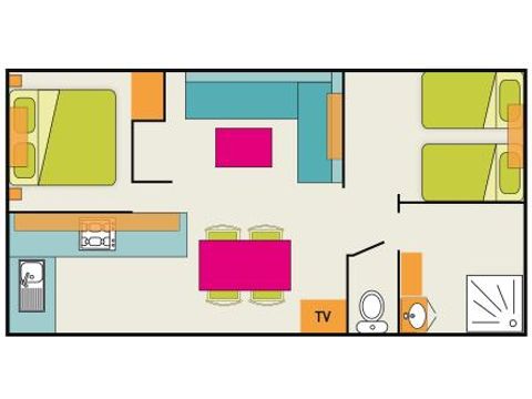 CASA MOBILE 5 persone - Casa mobile Olympe Confort 2 camere da letto
