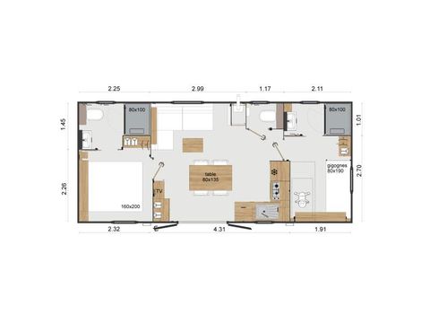 CASA MOBILE 4 persone - Casa mobile Privilège 2 32m² 2 bagni