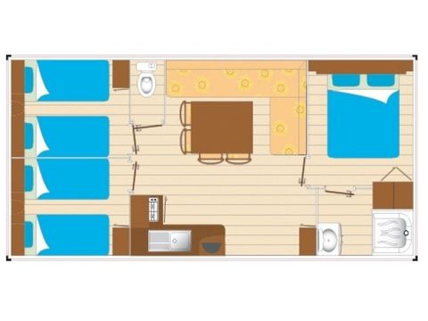 MOBILE HOME 6 people - 3 bedrooms - TV