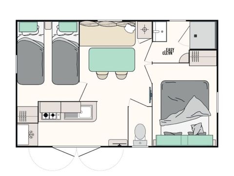 Mobilhome 4 personas - Cocoon+ para - 4 personas - 2 habitaciones - 23 m²